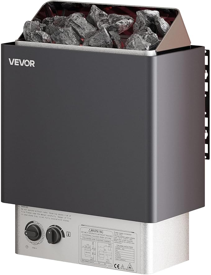VEVOR Sauna Heater,220V Electric Sauna Stove, Steam Bath Sauna Heater 3h Timer and Adjustable Temp for Max. 176-318 Cubic Feet, (4.5KW) FCC Certification