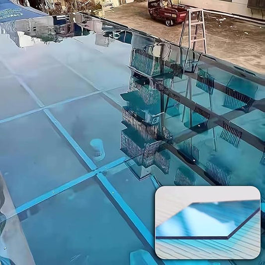 2mm Polycarbonate Sheet,Polycarbonate Greenhouse Panels,Roofing Transparent Insulation Daylighting Panels,Strong and not Easily Deformed,for Greenhouse Sheds Roofs,Carports.(Blue,3.3 x 9.8ft)