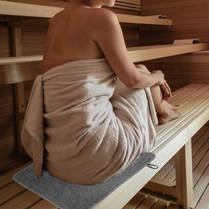 Sauna Cushion, Felt Sauna Cushion with Hanging Ring, Breathable Sauna Mat for Inside Sauna or Steam Rooms, Quick Dry Design Sauna Seat Cushion, Sauna Accessories