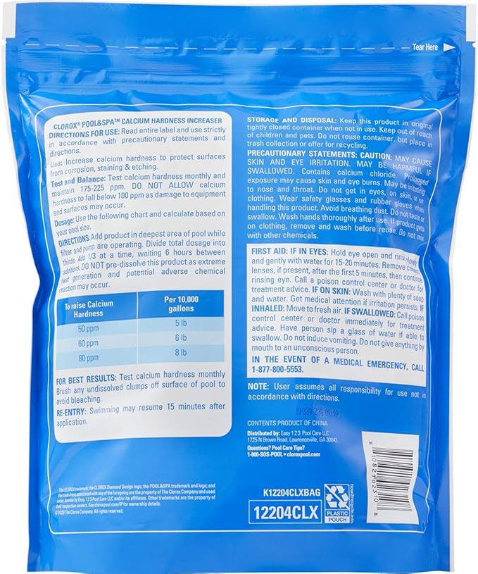Clorox® Pool&Spa™ Swimming Pool Calcium Hardness Increaser, Prevents Corrosion, Etching and Staining, 4LB (Pack of 3)