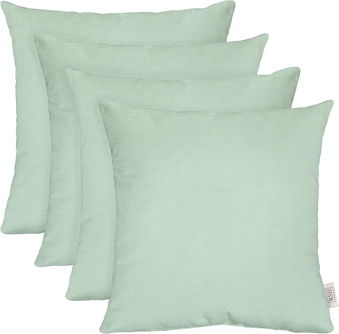 RSH DECOR: Sunbrella Square Throw Pillows Set of 4 | 24" x 24" | Water and Fade-Resistant Performance Fabric | Outdoor Pillow Covers with Down-Alternative Inserts | Canvas Spa