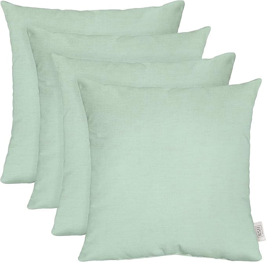 RSH DECOR: Sunbrella Square Throw Pillows Set of 4 | 24" x 24" | Water and Fade-Resistant Performance Fabric | Outdoor Pillow Covers with Down-Alternative Inserts | Canvas Spa