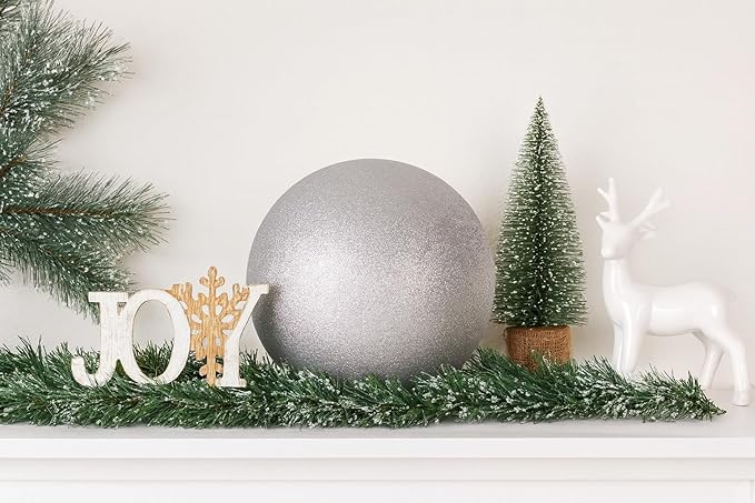 Lulu Decor, Silver Glitter Stainless Steel Gazing Mirror Ball Size 14, Smooth Reflective Shiny Garden Decoration Globe, Thankgiving and Halloween Decoration