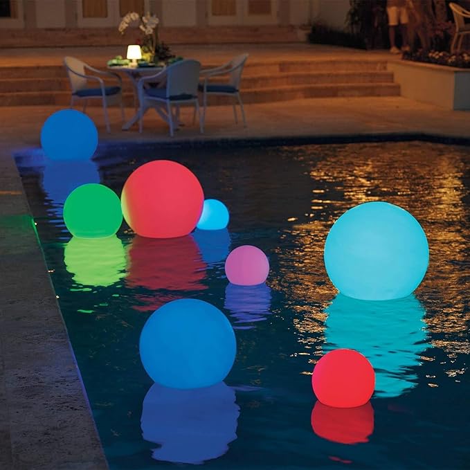 LOFTEK Floating Pool Lights - 6-inch Cordless Ball Light with Remote - 3 Modes & 16 RGB Color Changing Lamp Dimmable - Rechargeable & Hangable & Waterproof Shower Lamp for Party Decor -1 Piece