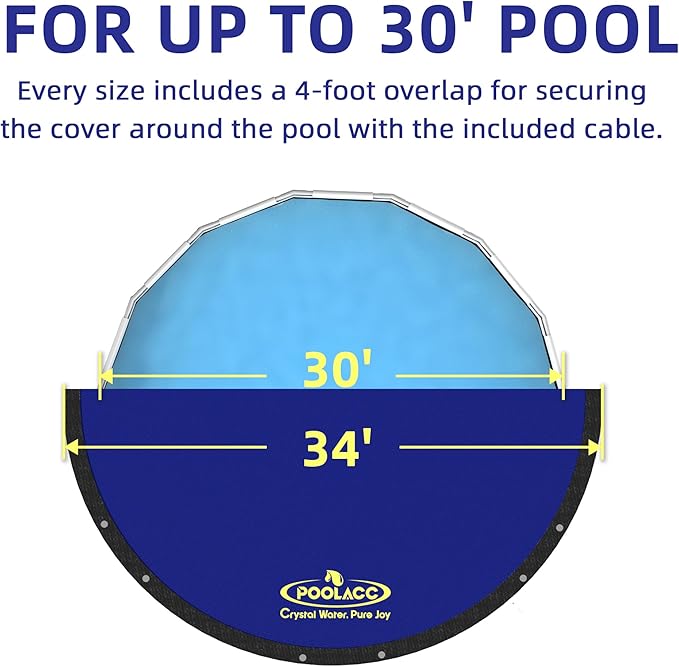 Pool Covers for Above Ground Pools - 30 ft Round Winter Pool Cover, Extra Durable Cold- and UV-Resistant Heavy-Duty Swimming Pool Cover for Winterizing