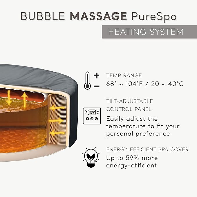 Intex PureSpa 6 Person Bubble Massage Inflatable Hot Tub Spa Set, Sahara Tan - Portable Outdoor Spa Plus Water Heater Pump, Foam Cover, Dispenser Ball