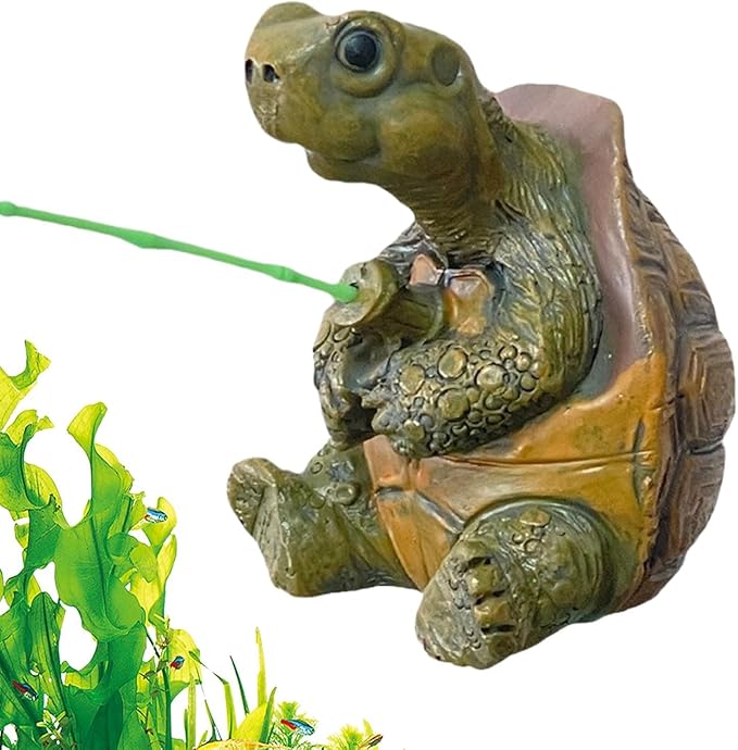 Banax Charming Resin Turtle Fishing Statue, Statue Cute Handmade Turtles Figurine Decor for Outdoor Garden, Patio, and Pond Decor, Ideal Gift Turtle Decor