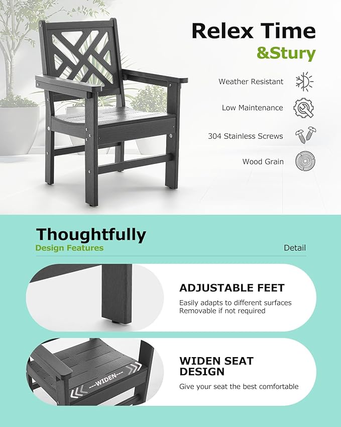 12 Piece HDPE Outdoor Dining Set for 10, Patio Dining Furniture Set with 2 Table and Umbrella Hole, Outdoor Table and Chairs for Garden, Poolside, Backyard, Deck