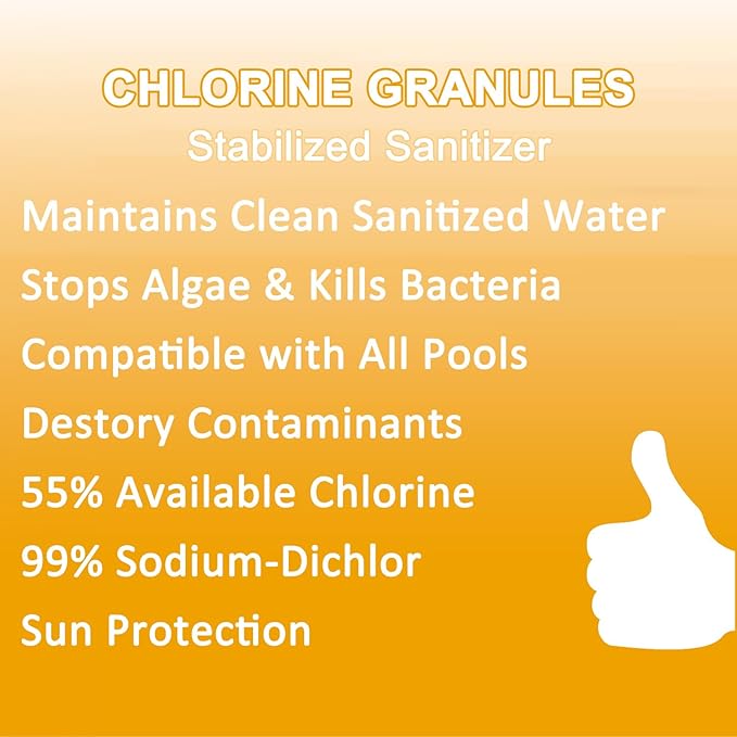 ClearView Chlorine Granules 5 Lbs for Spas and Hot Tubs, Fast Dissolving Chlorinating Granules for Swimming Pools, Chlorine Shock Granular Sanitizer, 5 Pounds