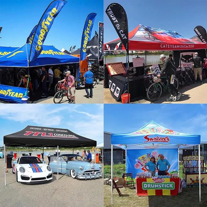 Custom Canopy Tent 10x15 with Logo, Pop Up Canopy Tent Packages for Outdoor and Trade Show Events - Nano-Grade Water Repellent Heavy Duty, Durable (Canopy Top)