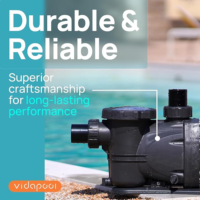 In/Above Ground Pool Pump, Self Primming High Flow (with Timer, 2HP, 8120 GPH, 115V)