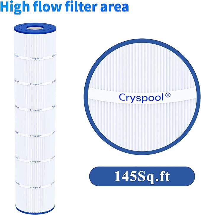 Cryspool® 07116 Filter Compatible with Jandy CL580, CV580, A0104100, R0357900, PJAN-145, C-7482, FC-0820, 145 Sq. Ft Pool Filter Cartridge, 4 Pack