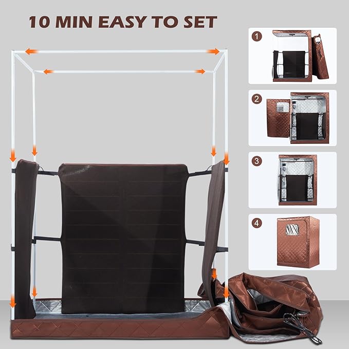 2 Person Portable Infrared Sauna, Oversize Full Body Home Sauna Spa for Relaxation & Detox, Dry Heated Saunas Tent with Remote Control, 2 Foldable Sauna Chairs(L 47.24" x W 35.43" x H 62.99")
