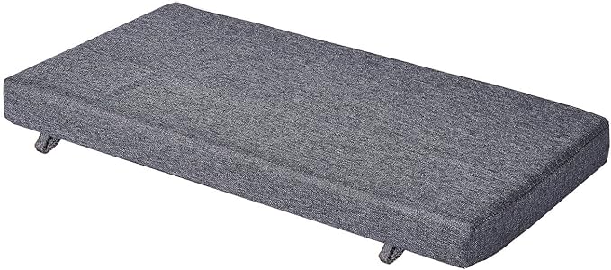 48 x 14 Inch Piano Bench Cushions for Indoor Furniture with Ties Non Slip Kitchen Dining Room Bench seat Cushion for Shoe Storage Ottoman Window Settee Pad, Gray