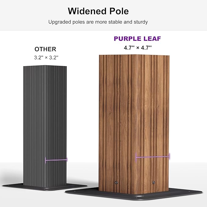 PURPLE LEAF 12' X 20' Outdoor Hardtop Gazebo for Patio Galvanized Steel Double Roof Permanent Canopy Teak Finish Coated Aluminum Frame Pavilion Gazebo with Netting
