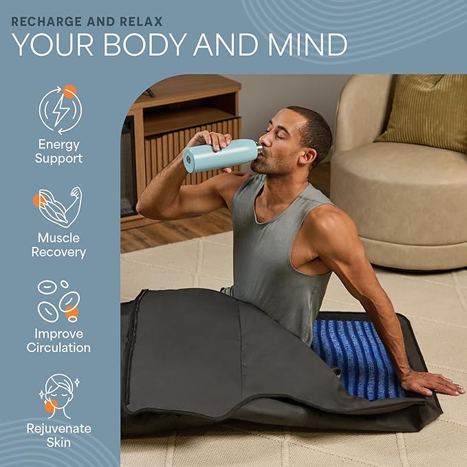 LifePro RejuvaWrap Far Infrared Sauna Blanket for Detox & Relaxation – Available in 5 Colors & 3 Models – Portable Sauna Blanket Infrared for Muscle Relief, Circulation & Recovery – 9 Heat Levels