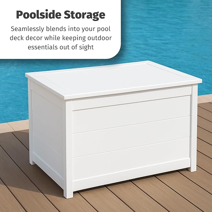 DutchCrafters Poly Waterproof Outdoor Deck Box 200-Gallon Large Deck Box Weatherproof Storage for Pool Decor, Porch Packages, Pool Towel Holder, Holds Up To 10 Cushions - Amish Made in USA (Cedar)