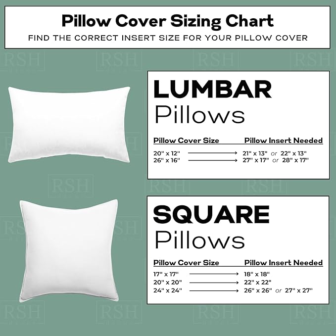 RSH DECOR: Sunbrella Pillow Covers Set of 4 | Covers Only - 20" x 12" | Outdoor Lumbar Pillow Covers Crafted with Sunbrella Performance Fabric | Canvas Regatta