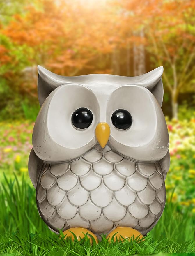 Spoontiques - Decorative Garden Statue - Colorful Home Décor for Indoor or Outdoor Use - Patio Decoration - Garden Accessory - Owl Garden Statue (15043)