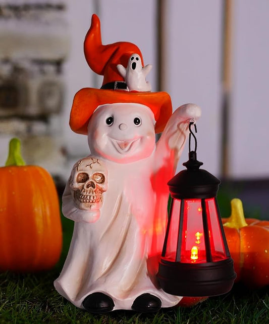 Qeeman Ghost Statues for Garden Decor : Halloween Waterproof Outdoor Decorations Yard Art Resin Figurines for Patio Balcony Porch Lawn Ornaments