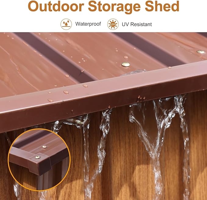 Outdoor Resin Storage Shed 5x4 FT Sheds Kit with Floor Window Lockable Door Included, Waterproof Outside Plastic Sheds for Backyard Garden Patio Lawn Tools