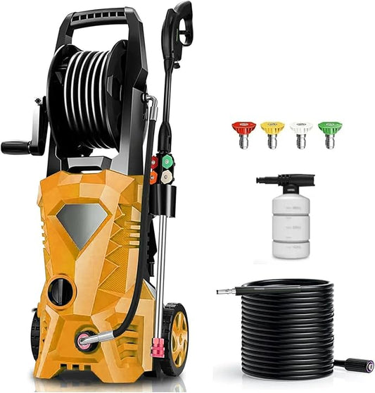 5000PSI Eectric Pressure Washer 2025 2.8GPM High Power Washer with 4 Pressure Nozzle and Soap Bottle for Home, Car Washing, Fence Cleaning, Patio (Orange)