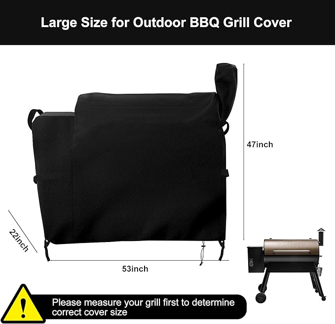 Grill Cover for Traeger Grills Pro 34/780 Series, Outdoor Heavy Duty Waterproof Griddle Cover BBQ Covers Rip-Proof Material Smoker Cover, UV and Fade Resistant Grill Cover(53" Lx 22" W x 47" H)