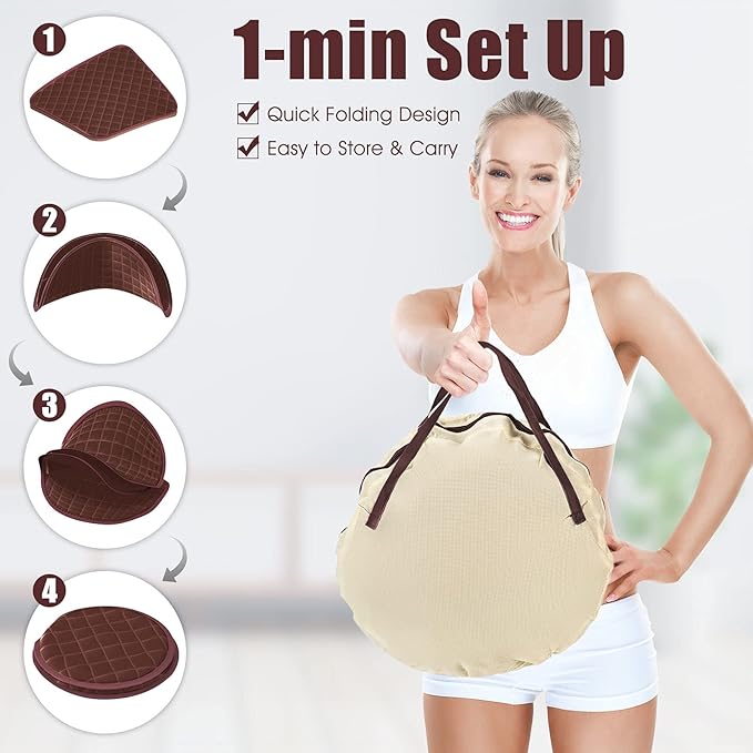 COSTWAY Portable Steam Sauna, Remote Control, 3L Steamer, Foldable Sauna Spa with 9 Temperature and 90 Mins Timer, Atomization, Personal Sauna Hat Tent for Detox Relaxation (Coffee)
