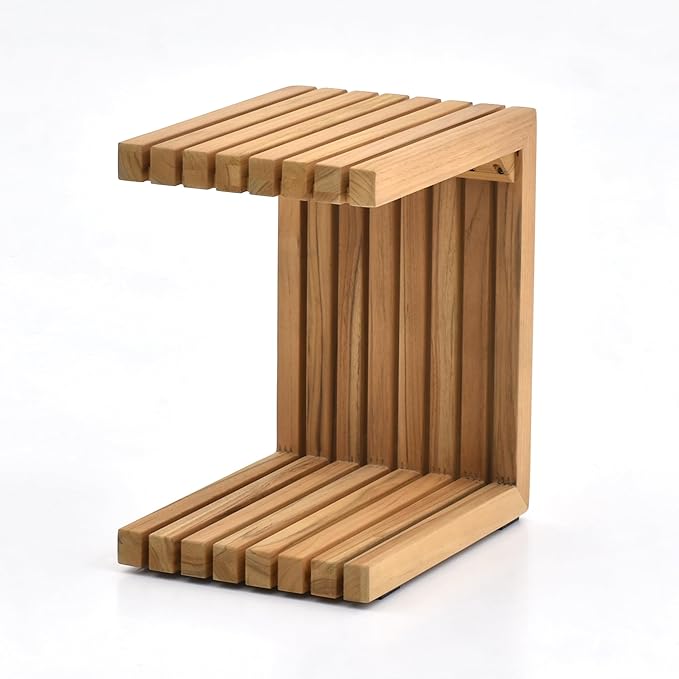 OTSUN Teak Wood Weather Resistant Outdoor Side Table, Adirondack HDPE Small Outdoor Table for Outside or Indoor