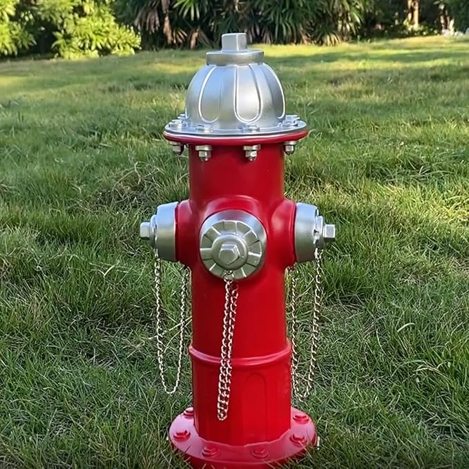Dog Fire Hydrant Pee Post Statue with 4 Stakes, Fake Fire Hydrant for Dogs to Pee On Puppy Pee Post Training Tool Yard Garden Indoor Lawn Ornament Outdoor Statue (17.5 * 7.3 inch)