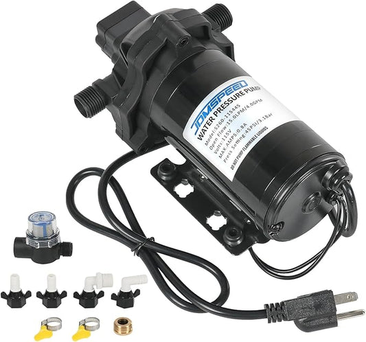 4.0 GPM 115V AC 45 PSI Revolution Water Pump with Pressure Switch Compatible with Camper, RV, Shower, Sprayer