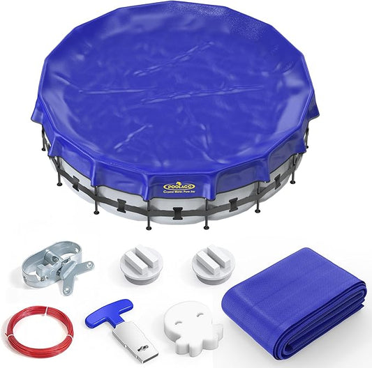 Pool Covers for Above Ground Pools - 15 ft Round Winter Pool Cover, Extra Durable Cold- and UV-Resistant Heavy-Duty Swimming Pool Cover for Winterizing