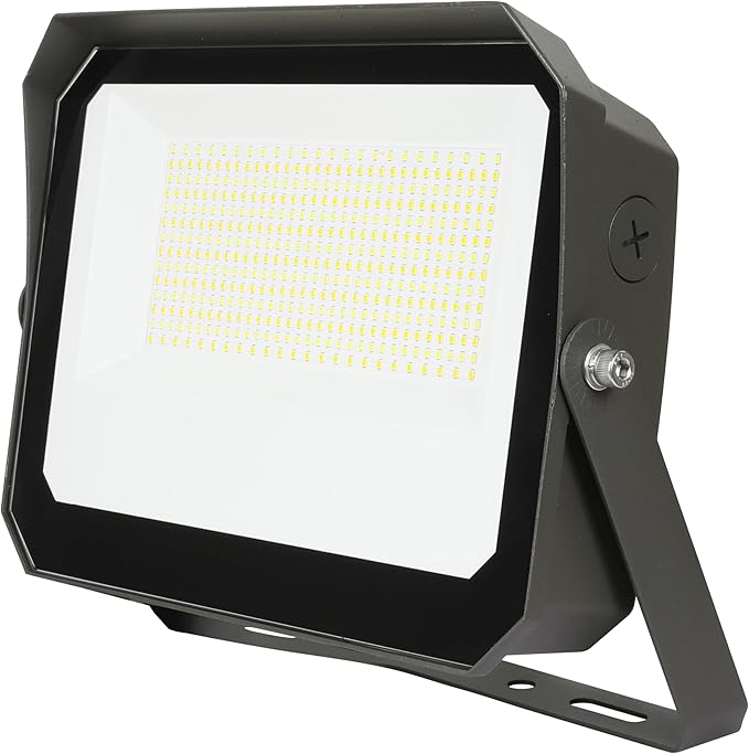 LAMPHOME LED Flood Lights Outdoor 100/120/150W W and 3000/4000/5000K Adjustable 19500Lm,Dusk-to-Dawn Sensor o Dawn Flood Light for Yard, Garage, Garden,UL Listed,Includes Include Slip Fitter Mount
