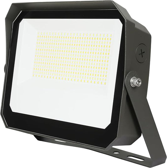 LAMPHOME LED Flood Lights Outdoor 100/120/150W W and 3000/4000/5000K Adjustable 19500Lm,Dusk-to-Dawn Sensor o Dawn Flood Light for Yard, Garage, Garden,UL Listed,Includes Include Slip Fitter Mount