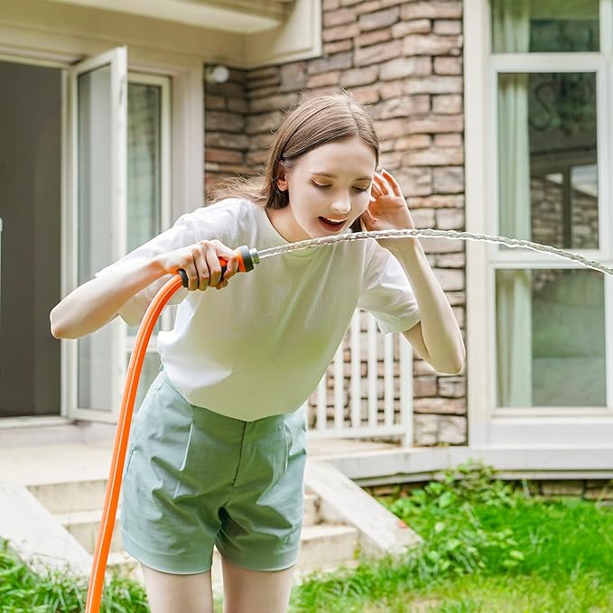 Fevone Garden Hose 105 ft., Lightweight Hybrid Water Hose, Flexible and Durable, Leak-Free Connections