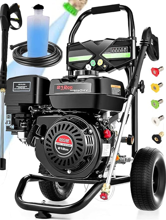 4200PSI Pressure Washer 4.0GPM Gas Power Washer 212CC Gas Powered Washing Machine Commercial High Pressure Washer with 25ft Hose&5 Nozzles for Patio Garden Yard Vehicle,EPA/CARB/ETL