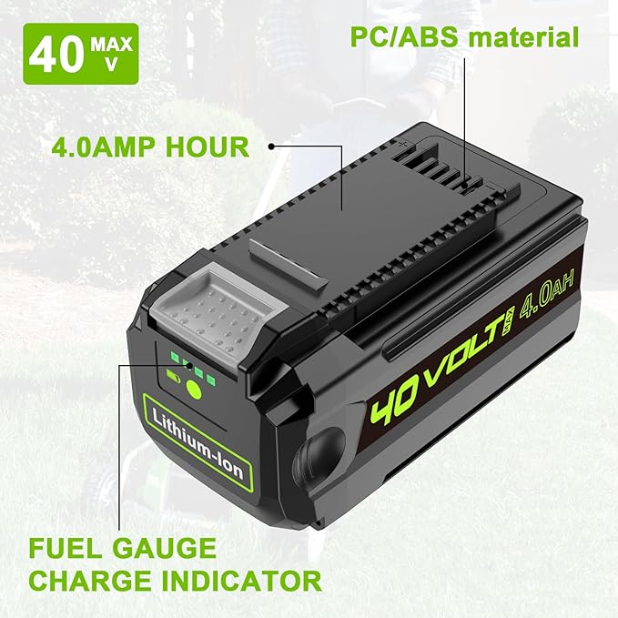 40V 4000mAh Battery Compatible with Greenworks 40V 4.0Ah Lithium-Ion Battery