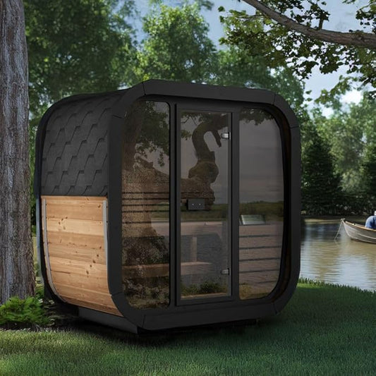 Model CL4G, Cube-Series Outdoor Home Sauna Kit, Up to 3 Persons (Sauna Heater and Sauna Stones Included)