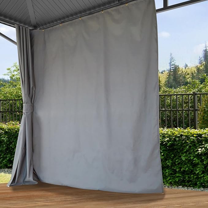 TOOLPORT Hardtop Gazebo 13x13 ft with Steel Roof - 4 Side Panels in Gray - Approx. 3.54x3.54 in Aluminium Poles