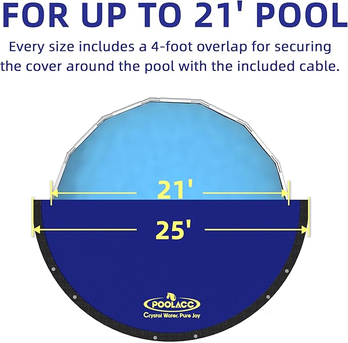 Pool Covers for Above Ground Pools - 21 ft Round Winter Pool Cover, Extra Durable Cold- and UV-Resistant Heavy-Duty Swimming Pool Cover for Winterizing