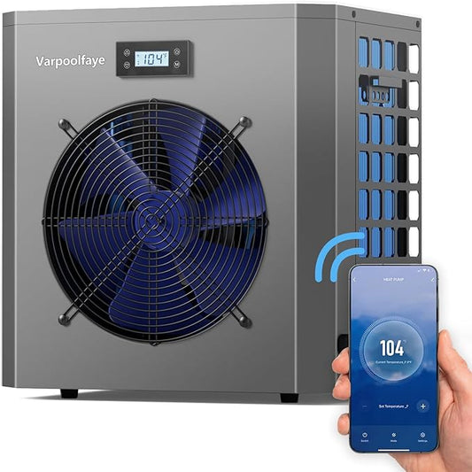 16000BTU Above Ground Pool Heat Pump for 5000 Gallon Pools, WiFi Smart Control, Titanium Heat Exchanger, 110V-120V/60Hz Efficient Heating