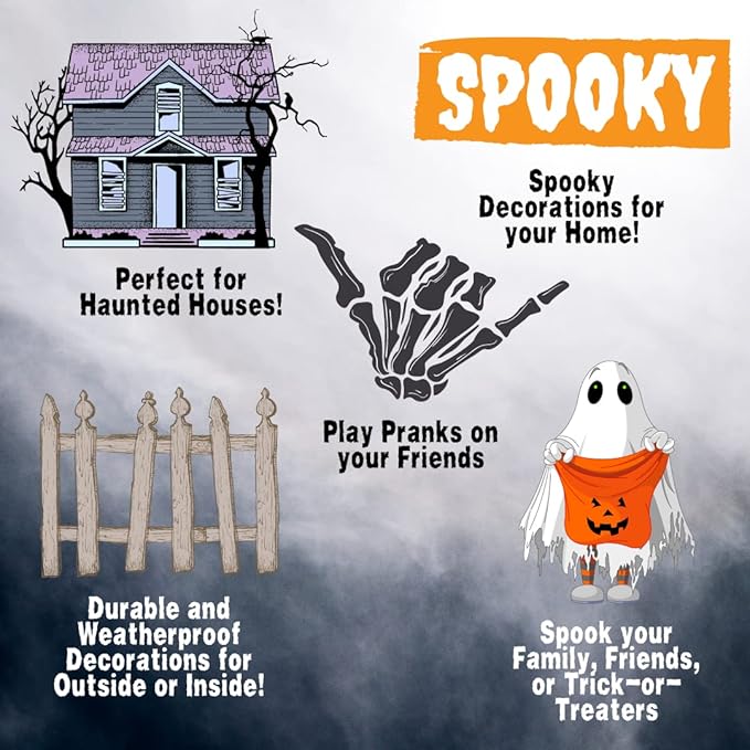 Crocodile Skeleton Halloween Decoration (2 Pack) 20" Long- Weather Resistant for Indoor Outdoor Use- Upgrade Your Fall Lawn Graveyard Haunted House Cemetery Party Props, Spooky Trick or Treating Decor