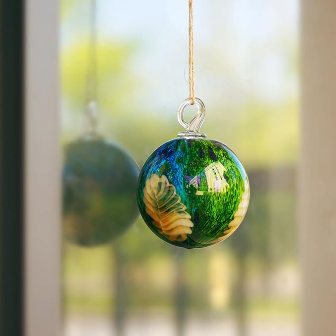 QFkris 4" Hanging Gazing Balls for Gardens Decorative Outdoor Hand-Blown Glass Ornament Friendship Balls Witch Ball for Women