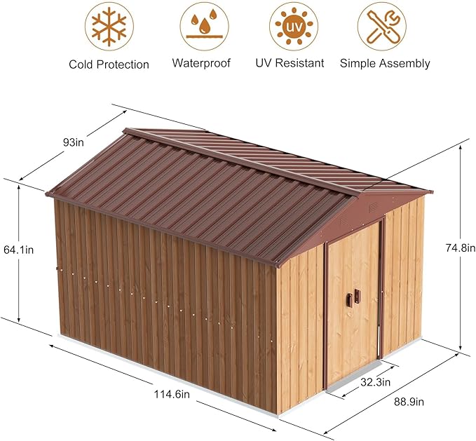 Outdoor Resin Storage Shed 5x4 FT Sheds Kit with Floor Window Lockable Door Included, Waterproof Outside Plastic Sheds for Backyard Garden Patio Lawn Tools