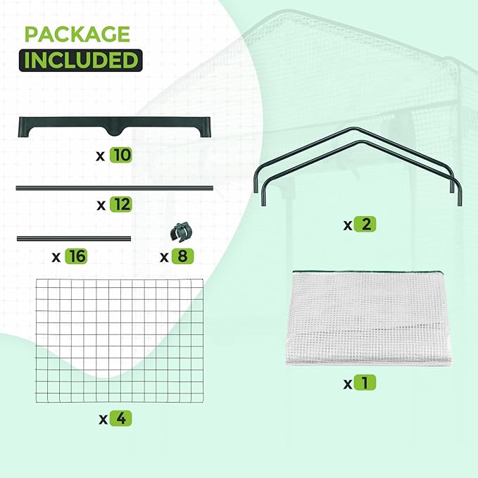 EAGLE PEAK 4-Tier Mini Greenhouse Portable Green House with Shelves & Weather-Resistant PE Cover, Small Greenhouse for Seedlings & Gardening Gifts, 27x19x64 in, Clear/White