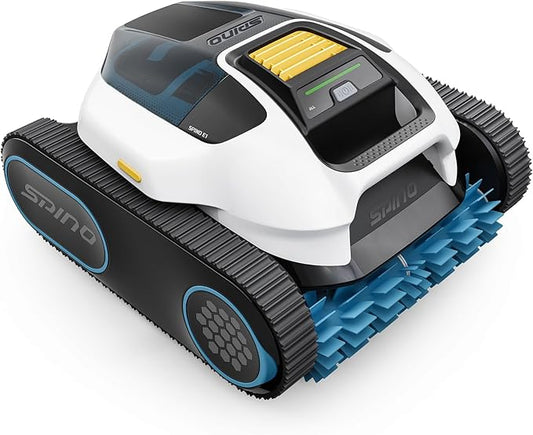 Spino E1 Cordless Robotic Pool Cleaner, 5800 GPH Suction with Triple Brushless Motors, SmartArc Path, 5 Modes, IPX8 Waterproof, 1600 sq.ft Coverage, Auto Waterline Parking, APP Control
