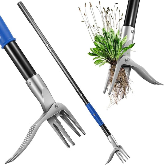 50” Weed Puller Tool for Crabgrass, Dandelion etc,Stand Up Weeder with Easy-Eject Mechanism, Steel Handle, Steel Claw,Garden Weed Remover Tool Without Bending, Pulling,Kneeling.