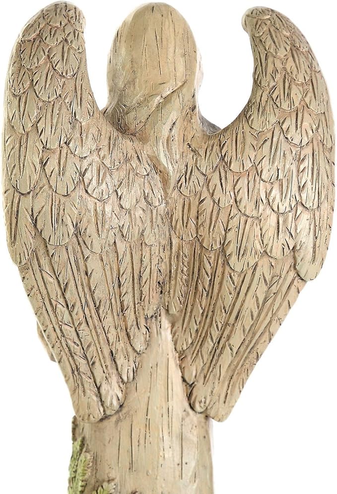 DUSVALLY 10" H Resin Angel Statue, Garden Figurine Outdoor Decoration Waterproof Sculpture for Yard Lawn Porch, Healing Gift