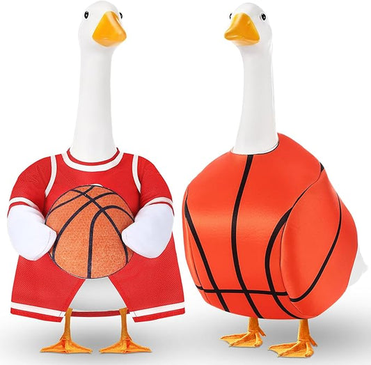 Abbylike 2 Set Basketball Goose Outfit Basketball Costume Lawn Porch Game Day Clothes for 23" Goose Outdoor Patio Yard Lawn Art Celebrations Decor