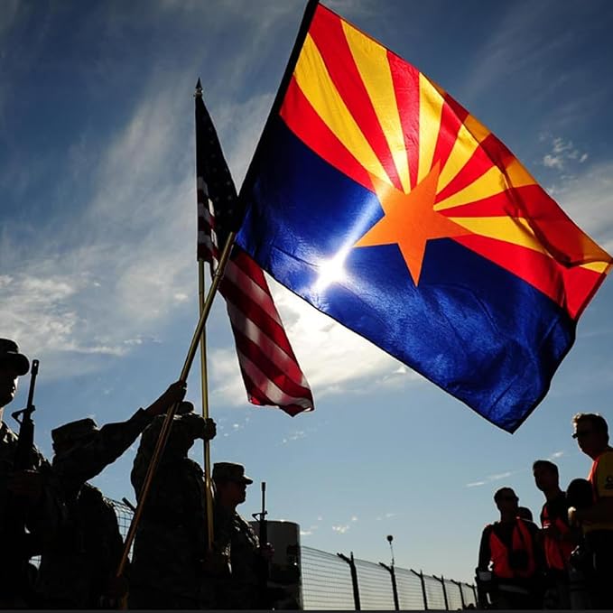 FLAGWIN Arizona Flag 3x5 FT - Double Sided Flag Outdoor 3 Ply - Vivid Color and Fade Proof State of Arizona Flags with Brass Grommets